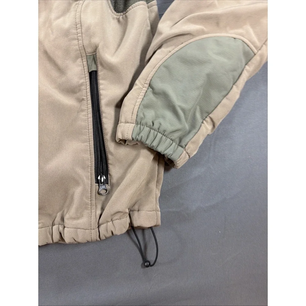 Black Diamond Men M Softshell Jacket Beige Fleece Lined Full Zip Outdoor Hiking